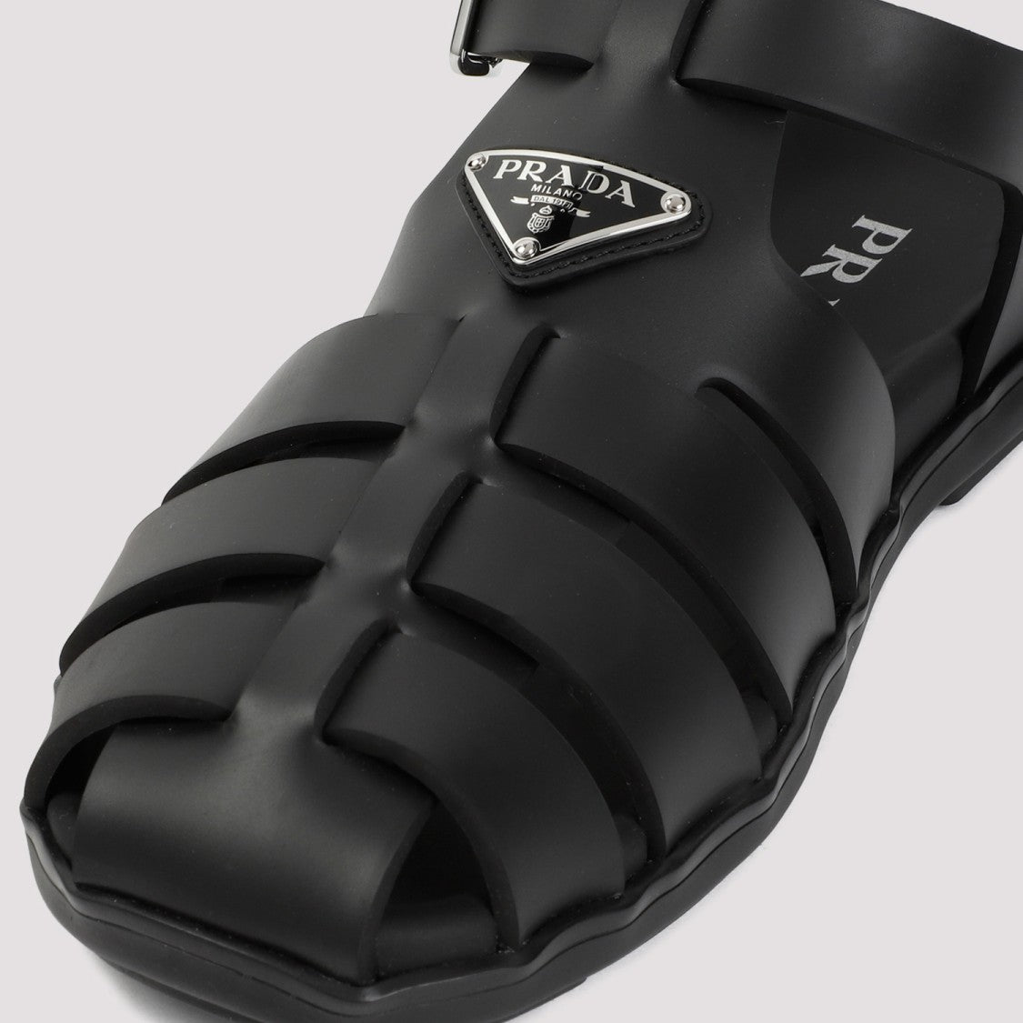 Prada Soft Project Black Rubber Sandals