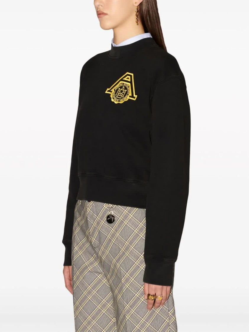 Ambush Black Scholarship Cropped Emblem Cotton Sweater
