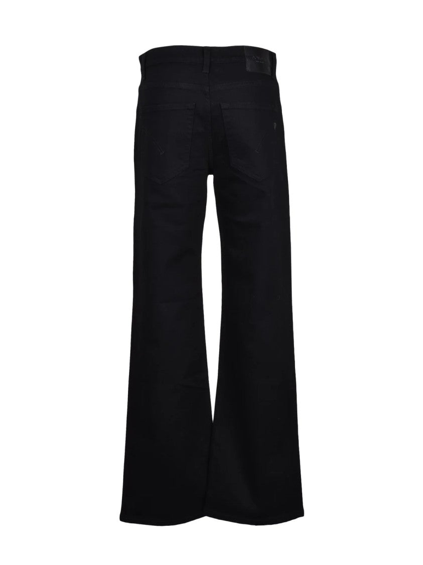 Dondup Black Jacklyn Loose Fit Cotton Elastane Jeans