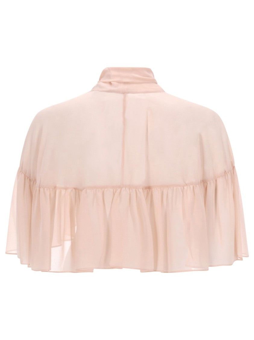 Max Mara Silk Cape With Bow Tie