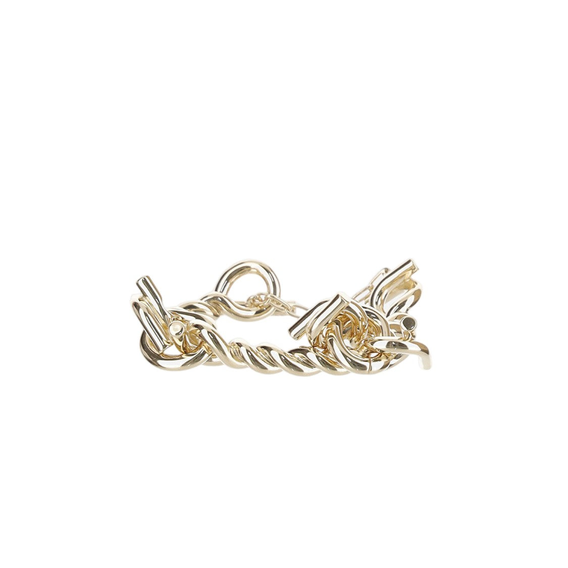 Salvatore Ferragamo Gold Twisted Brass Link Bracelet