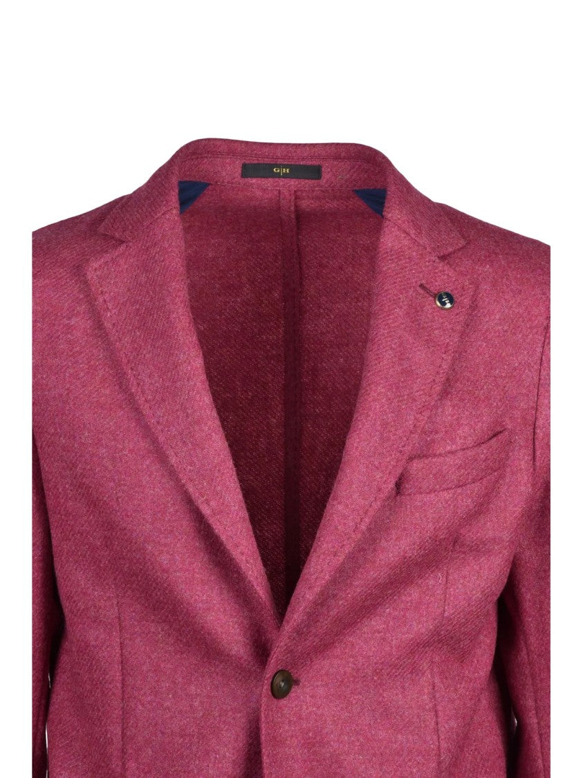 Gih Rounded Wool Gih Jacket With Tailored Fit And Button Closure