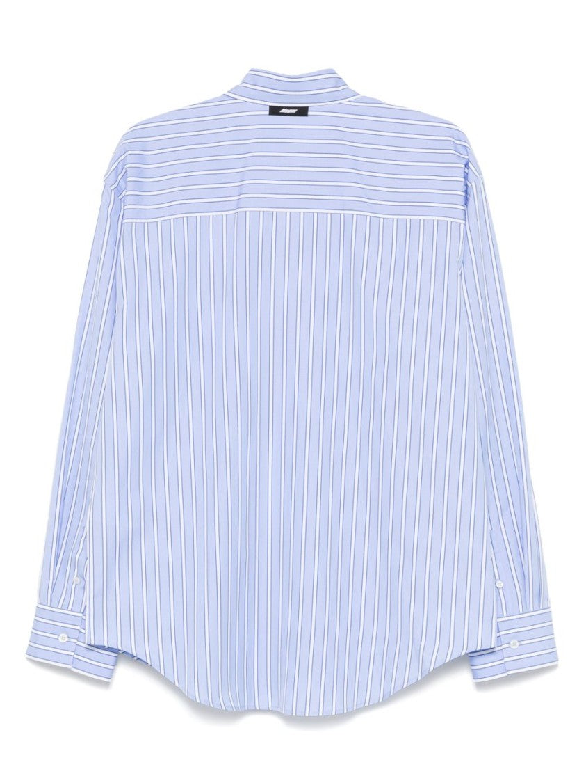 Msgm Cornflower Blue Long-Sleeved Button-Down Shirt