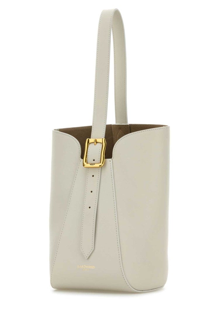 J&M Davidson Ivory Leather Quiver Nano Bucket Bag