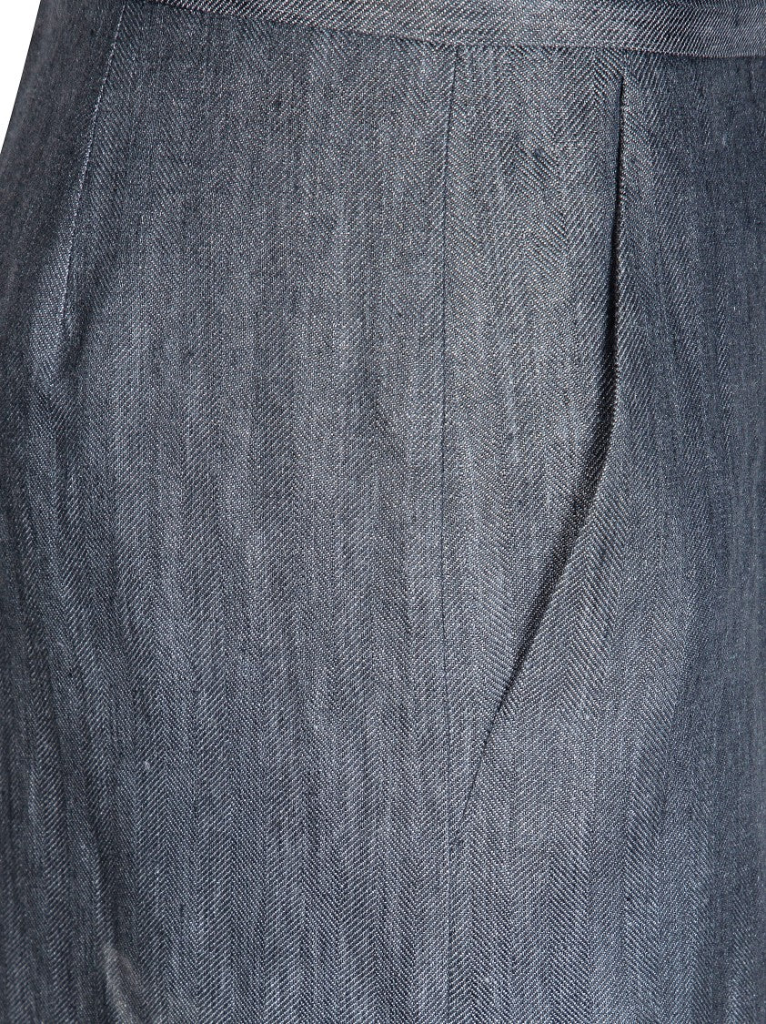 Max Mara Mxmdeserto Straight-Leg Herringbone Pants