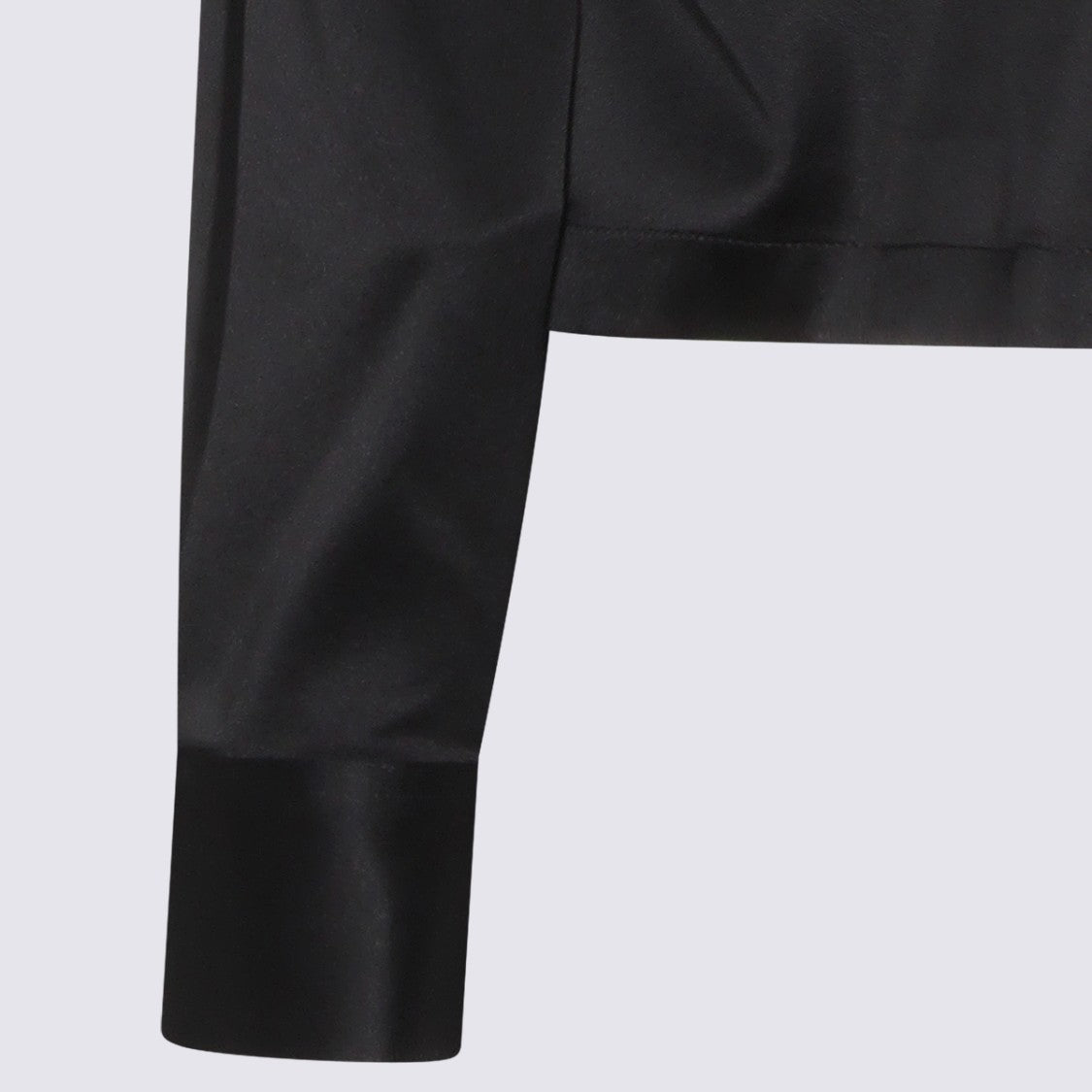 Tom Ford Satin-Finish Black Blouse