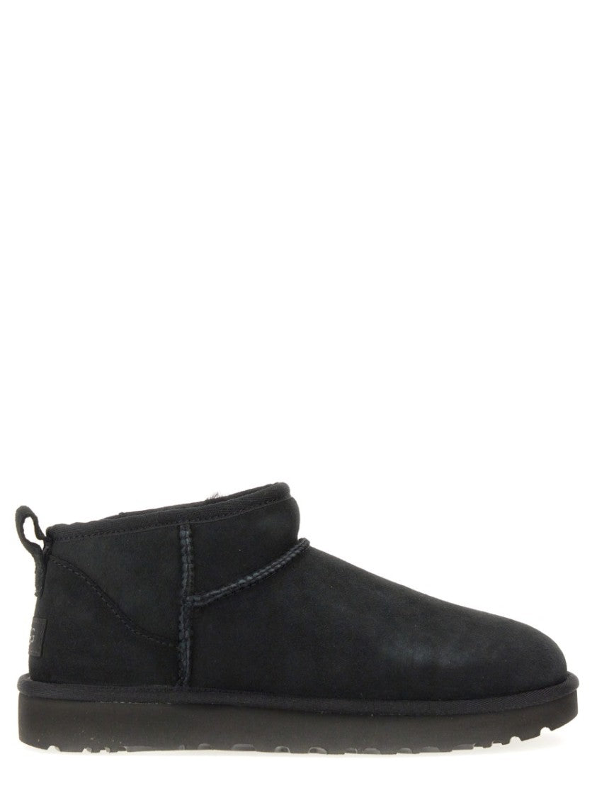 Ugg Black Classic Ultra Mini Leather Boots