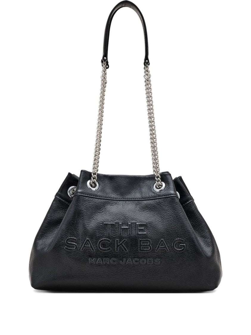 Marc Jacobs Soft Leather Shoulder Bag With Embossed Branding