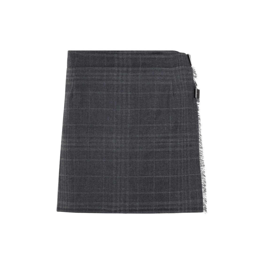 Balenciaga Pleated Grey Wool Mini Skirt