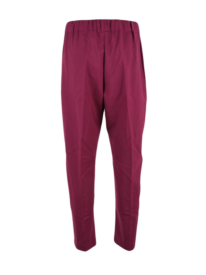 Semi Couture Fuchsia Tapered-Leg Virgin Wool-Blend Pants