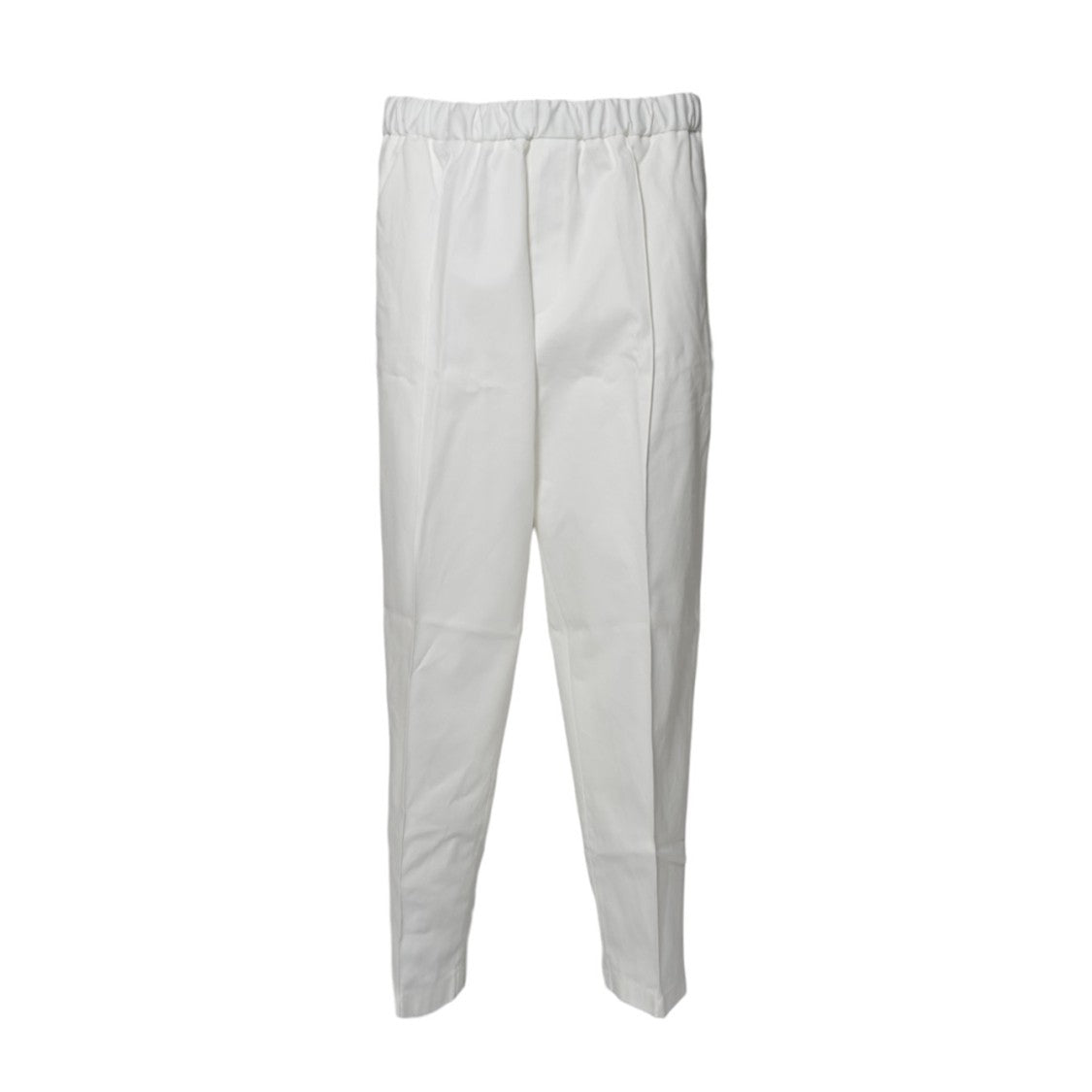 Jil Sander Straight-Leg White Trousers With Elastic Waistband