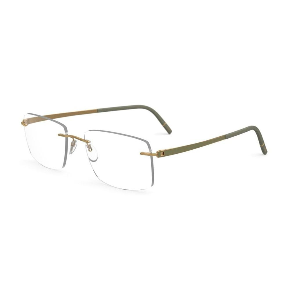 Silhouette 5529/Ey Rimless Rectangular Sunglasses With Gold-Toned Accents