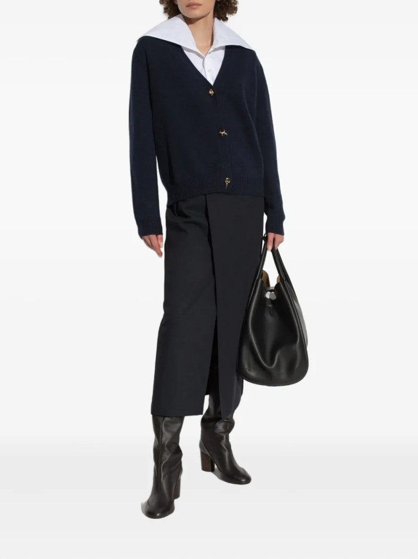 Fabiana Filippi Navy Blue Knit Cardigan