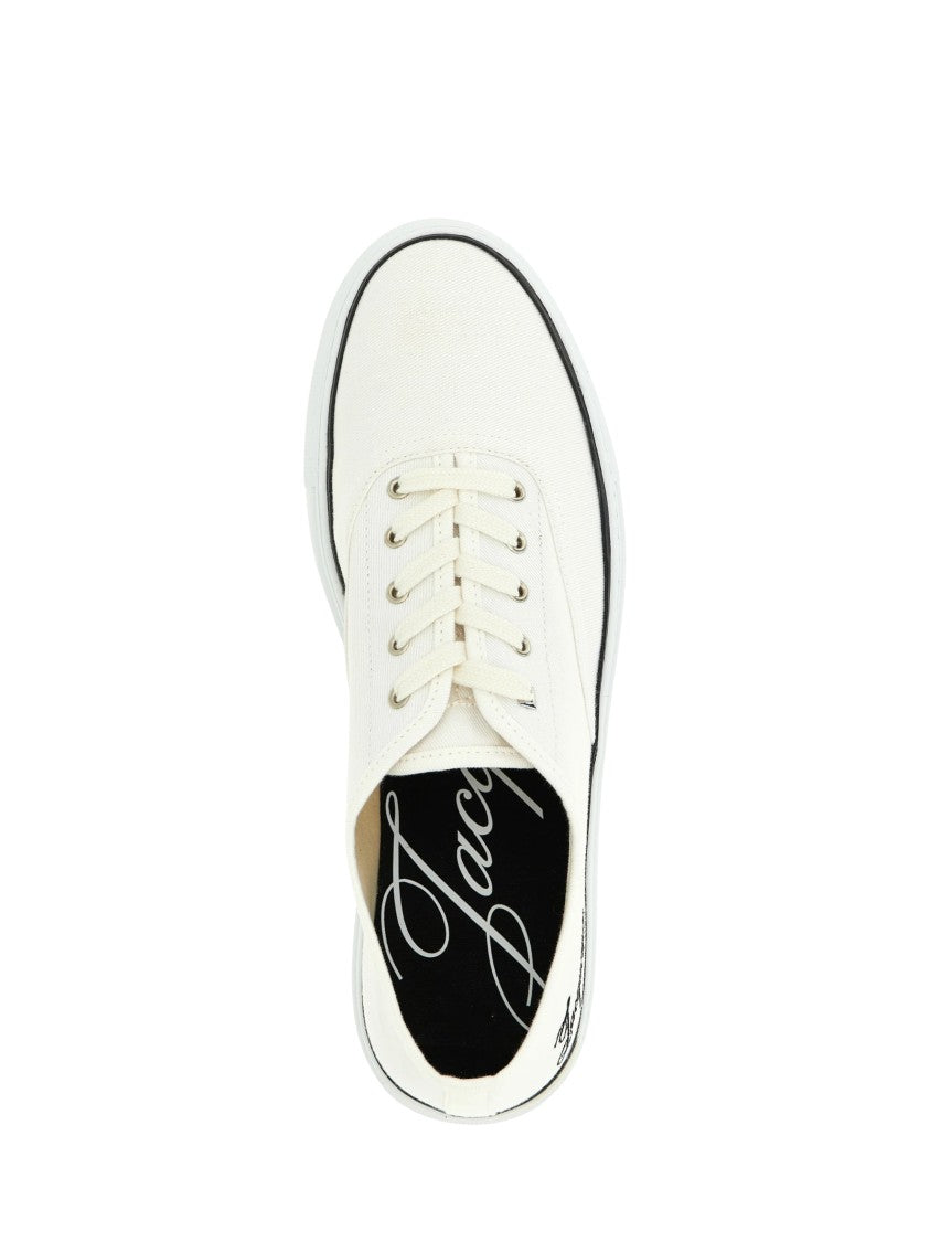 Jacquemus Low-Top Canvas Sneaker With Embroidered Logos And Rubber Sole