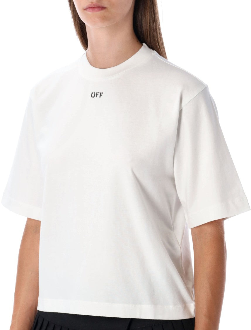 Off-White Flowers Boxy Cotton Logo T-Shirt