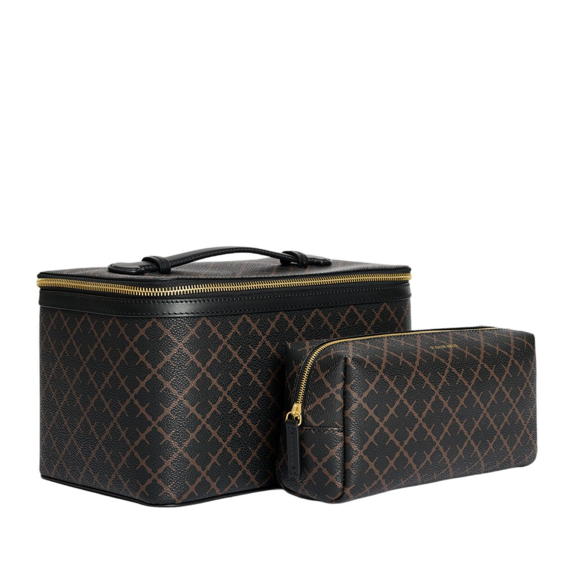 By Malene Birger Dark Brown/Beige Flower Vanity Case