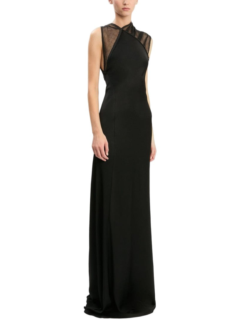 Victoria Beckham High Asymmetric Neckline Evening Dress