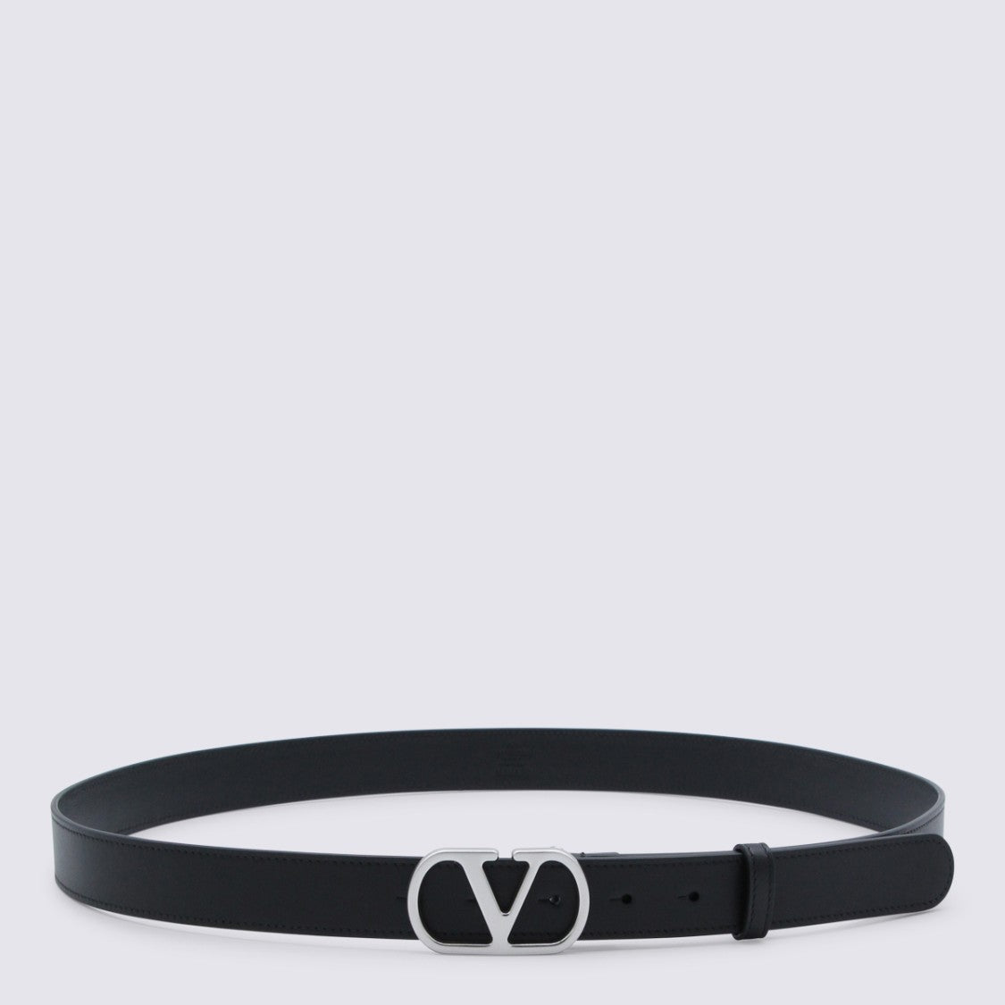 Valentino Garavani Smooth-Finish Black Leather Belt