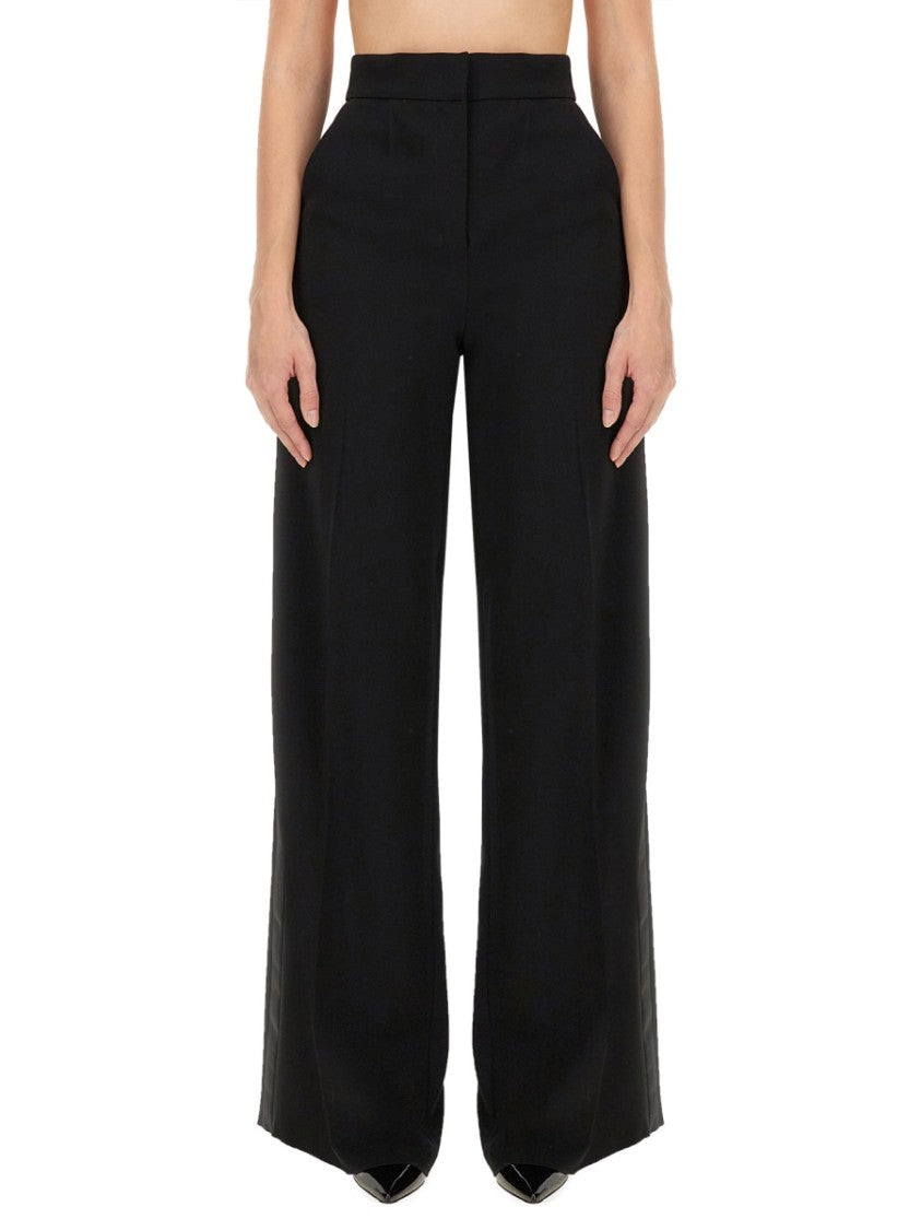 Max Mara High Waist Wide-Leg Pants With Subtle Side Stripe