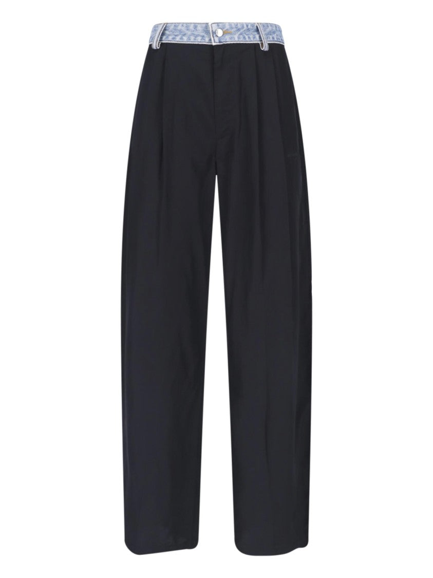 Alexander Wang Black Denim Waistband Straight Leg Trousers
