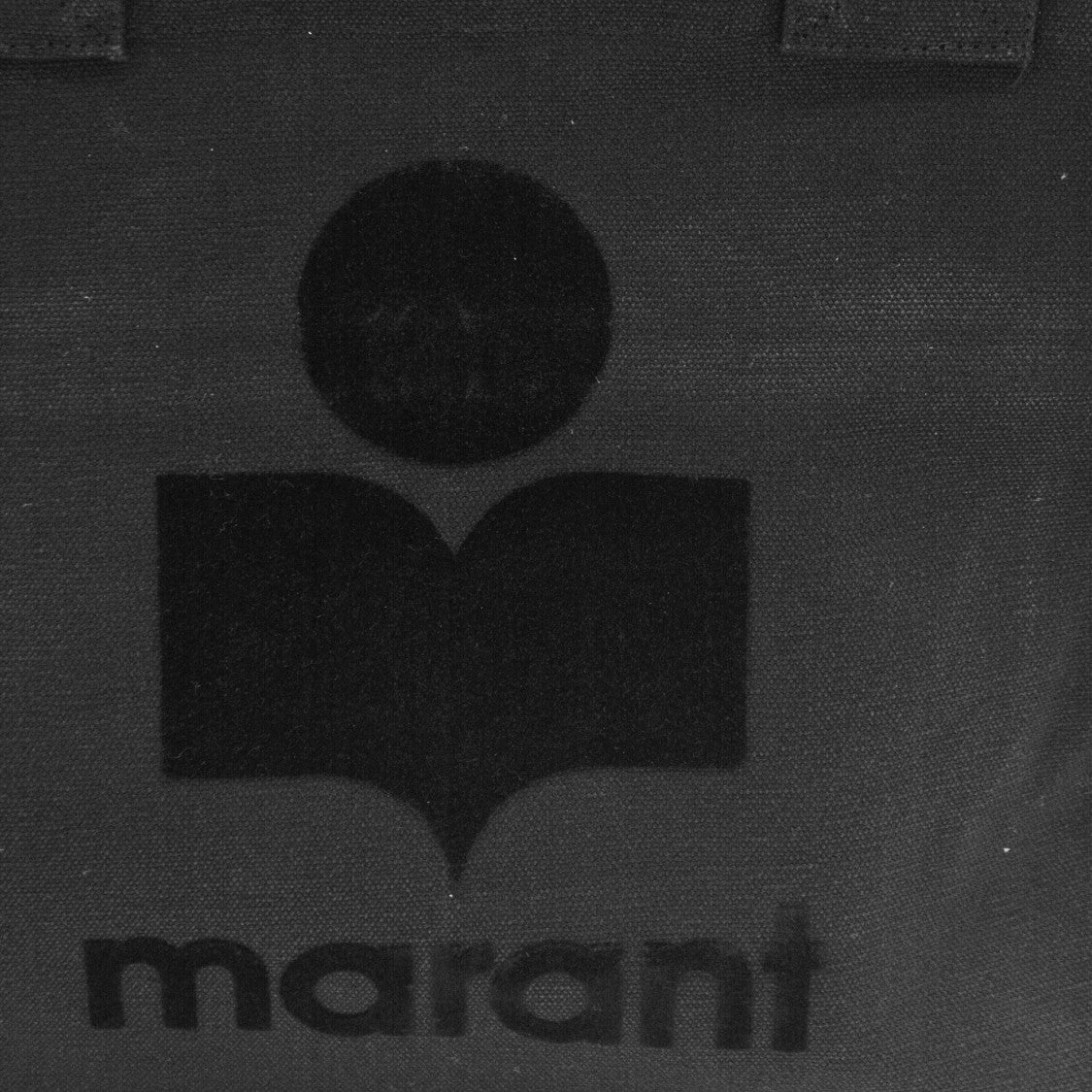 Isabel Marant Black Yenky Logo Stitched Cotton Tote Bag