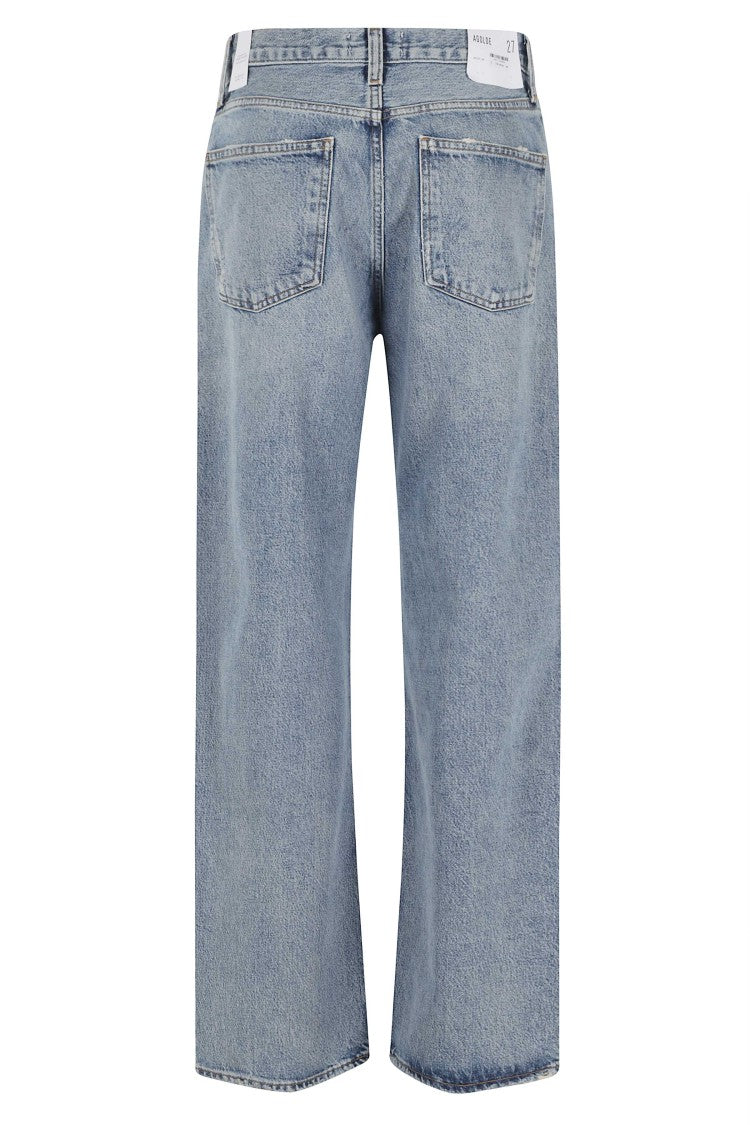 Agolde Indigo Arc Criss Cross Criss-Cross-Waist Cotton Jeans