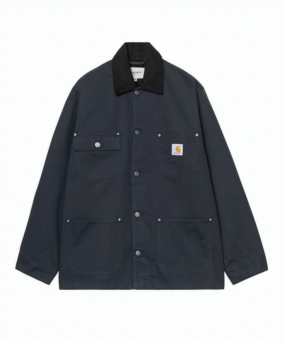 Carhartt Wip Casual Blue Workwear Jacket With Contrasting Collar
