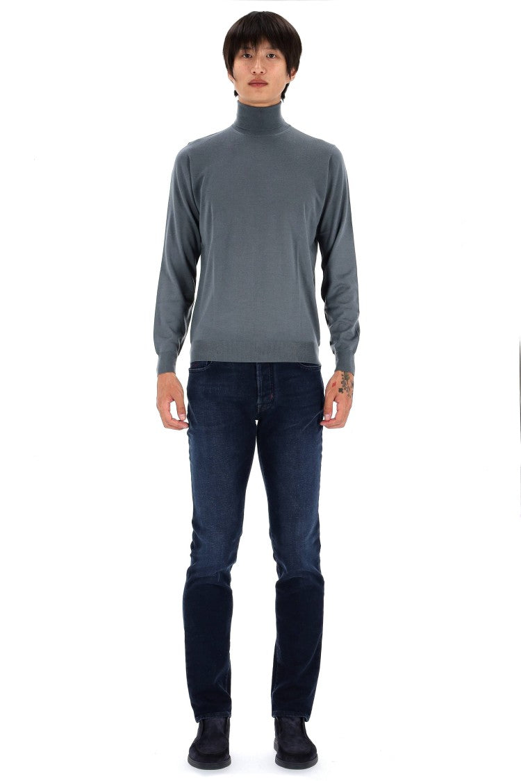 Drumohr Extrafine Super 140’S Wool Turtleneck Sweater