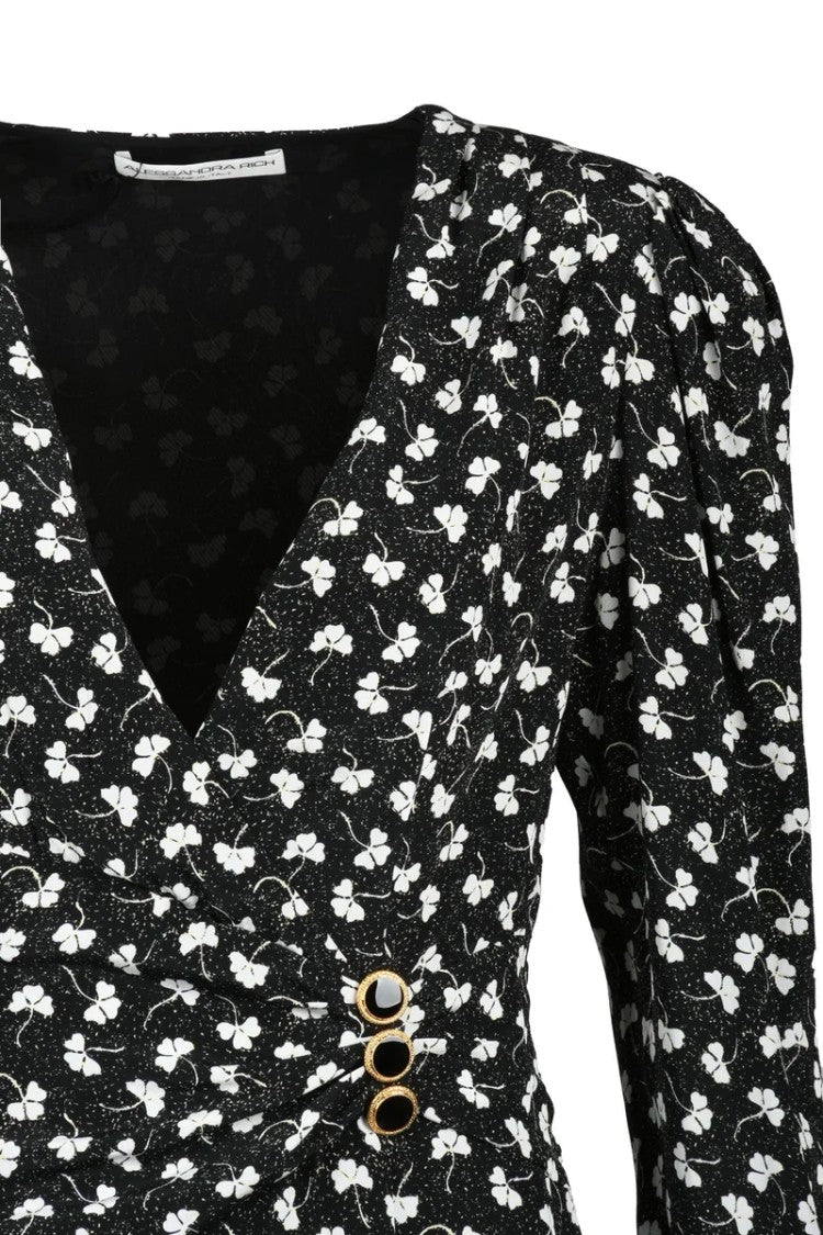 Alessandra Rich Long Mermaid Dress - Black/White