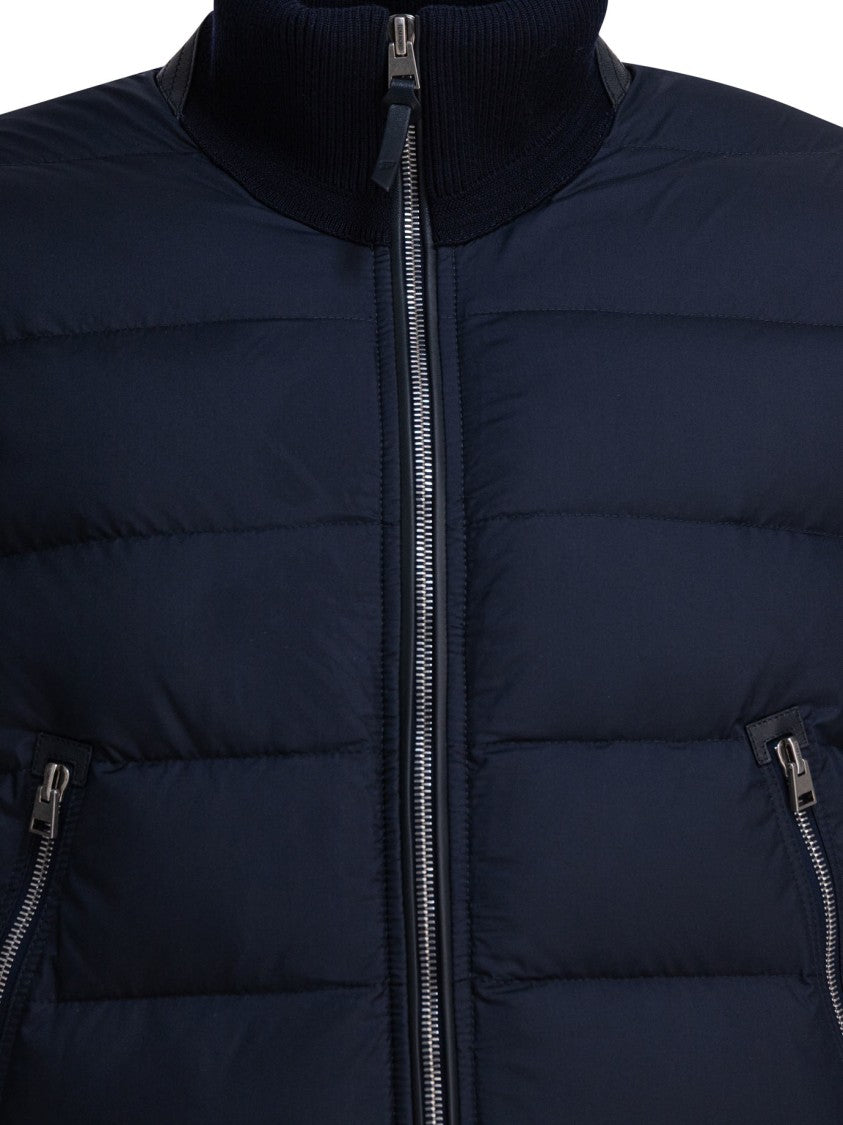 Tom Ford Quilted Down Front Merino Wool Jacket