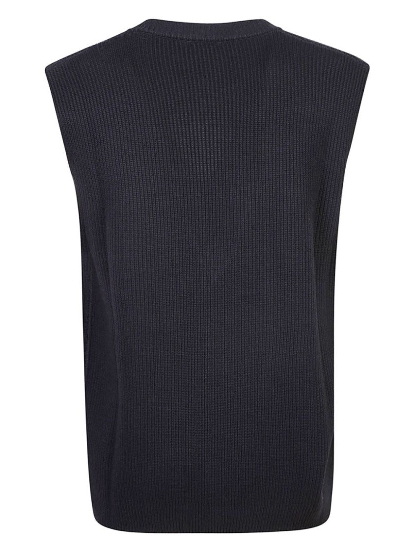 Barena Sleeveless V-Neck Sweater With Ribbed Texture And Relaxed Fit