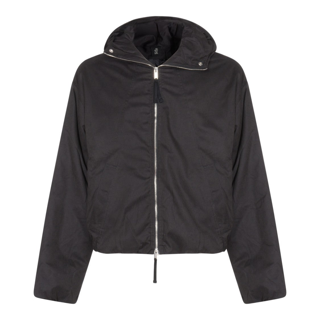 Thom Krom Black Jacket With Silver Zip Closure