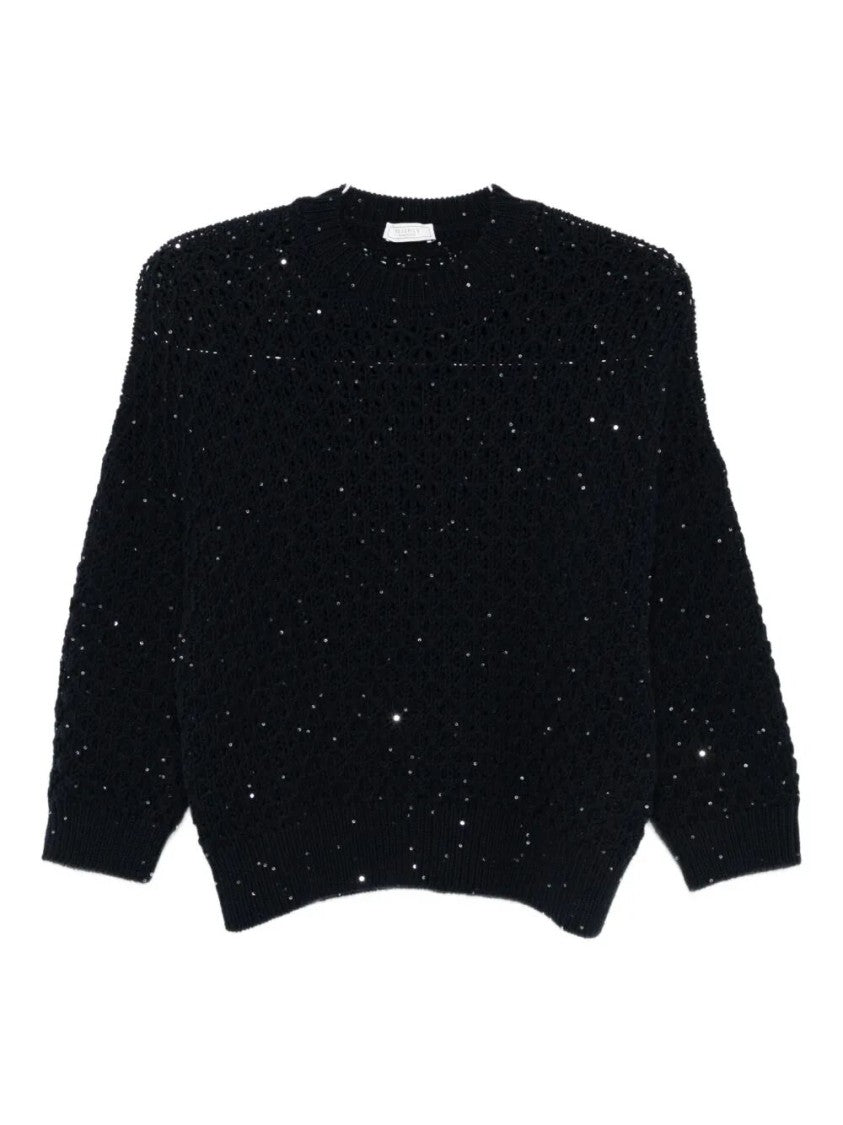 Peserico Textured Knit Black Sweater