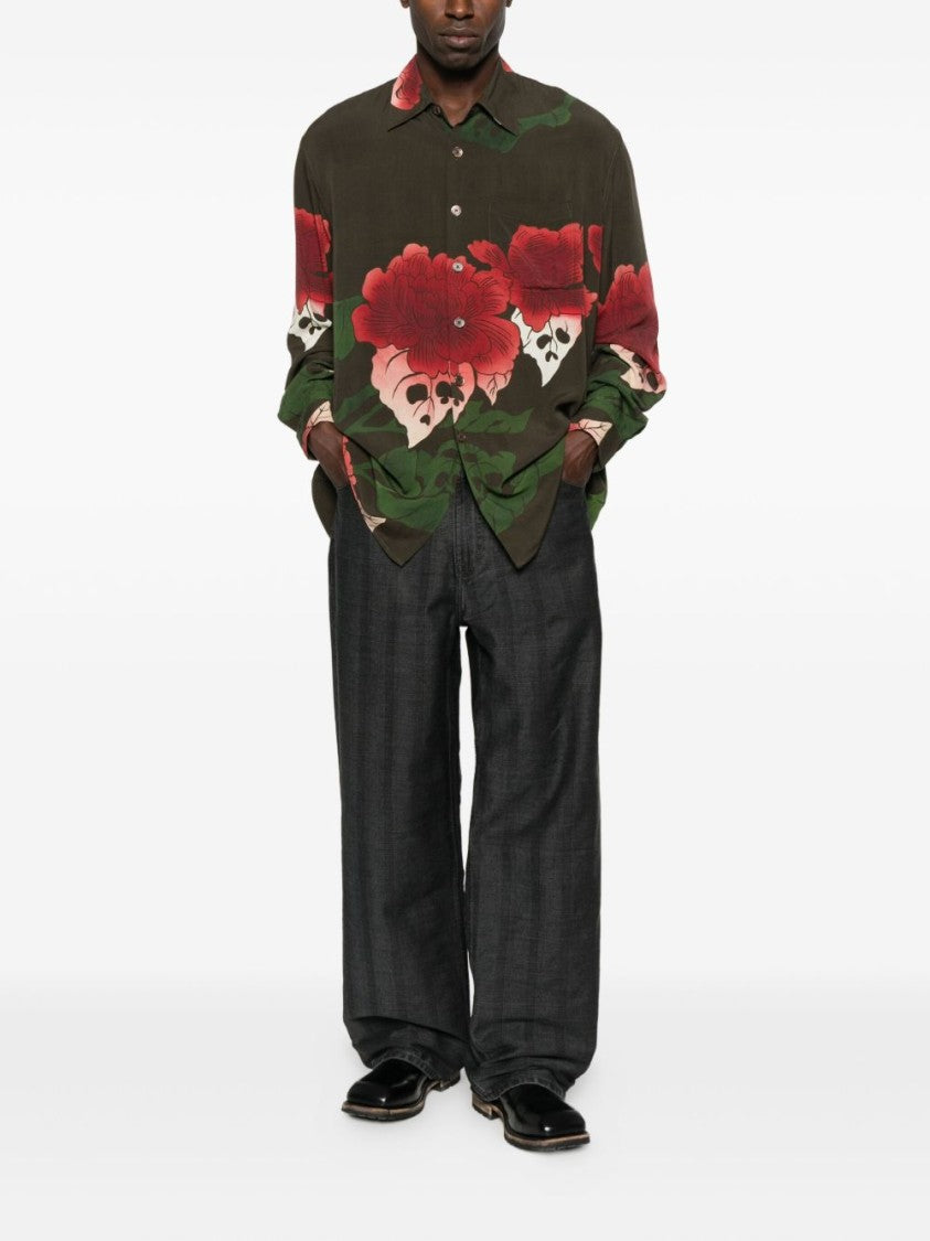 Our Legacy Relaxed Fit Floral Print Long-Sleeve Shirt