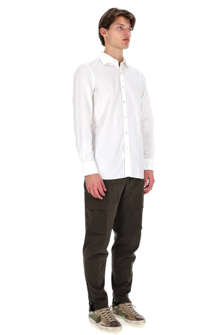 Finamore Gaeta Linea Cotton Chambray Tailored Shirt