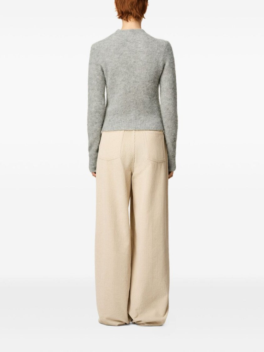 Ami Cropped Sweater With Ribbed Hem
