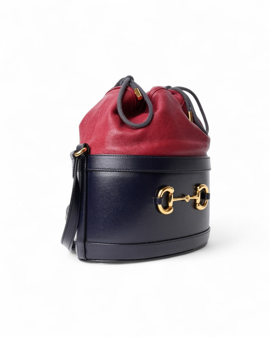 Gucci Medium Horsebit 1955 Bucket Bag In Two-Tone Leather