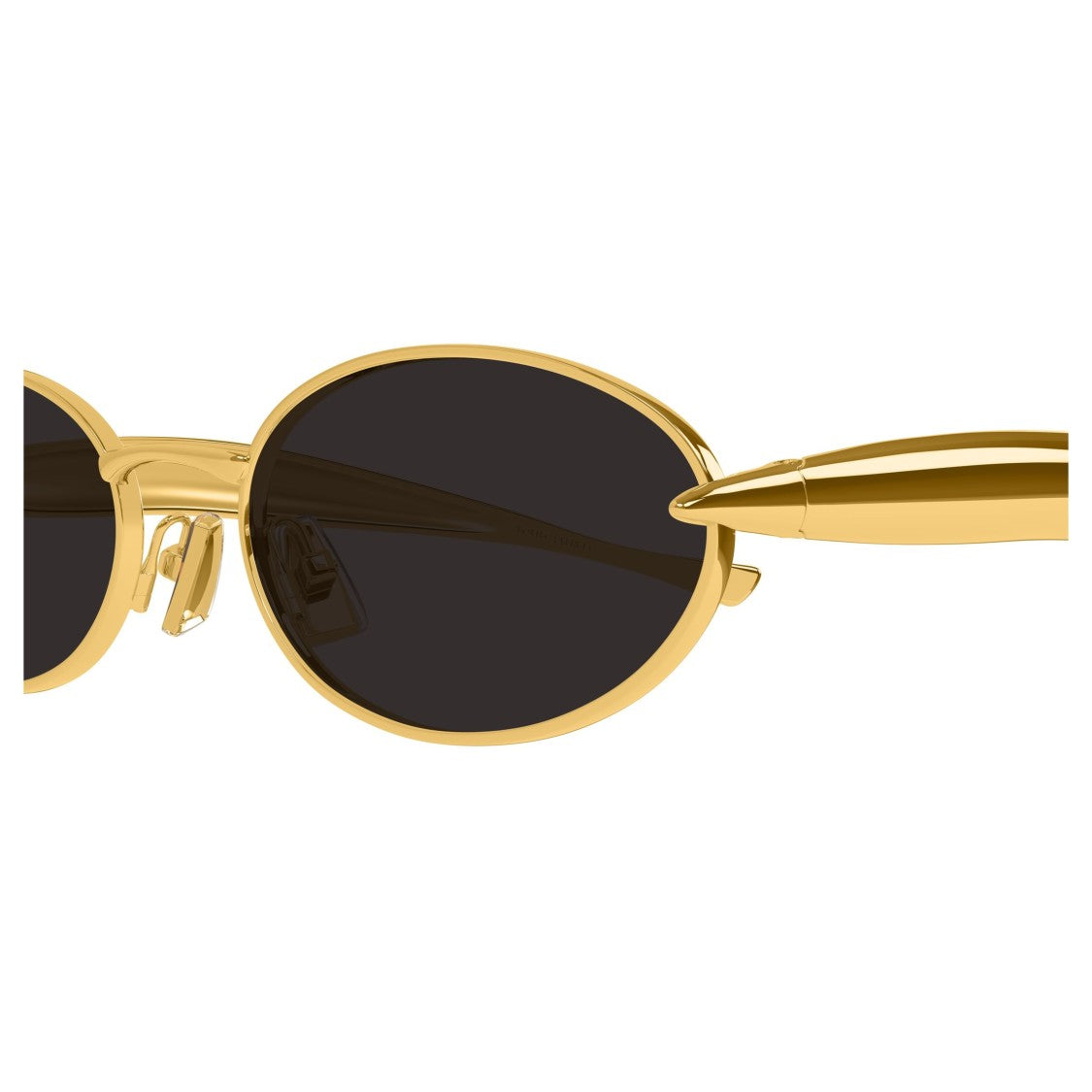 Bottega Veneta Bv1386s Polished Gold Metal Oval Sunglasses