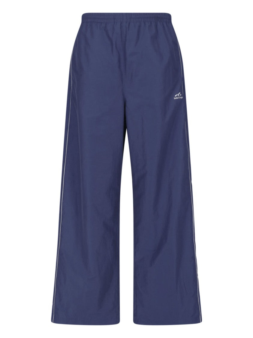 Balenciaga Wide-Leg Trousers With Elastic Waistband And Piped Detail