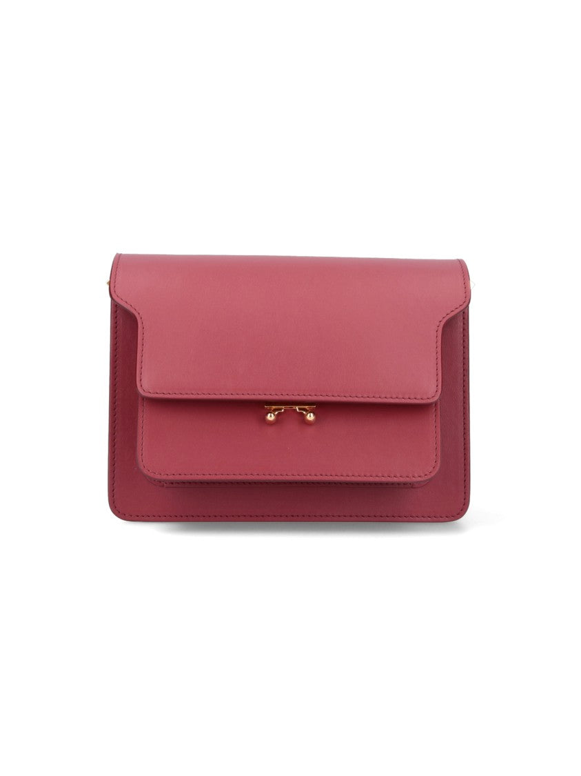 Marni "Trunk" Medium Red Leather Crossbody Bag