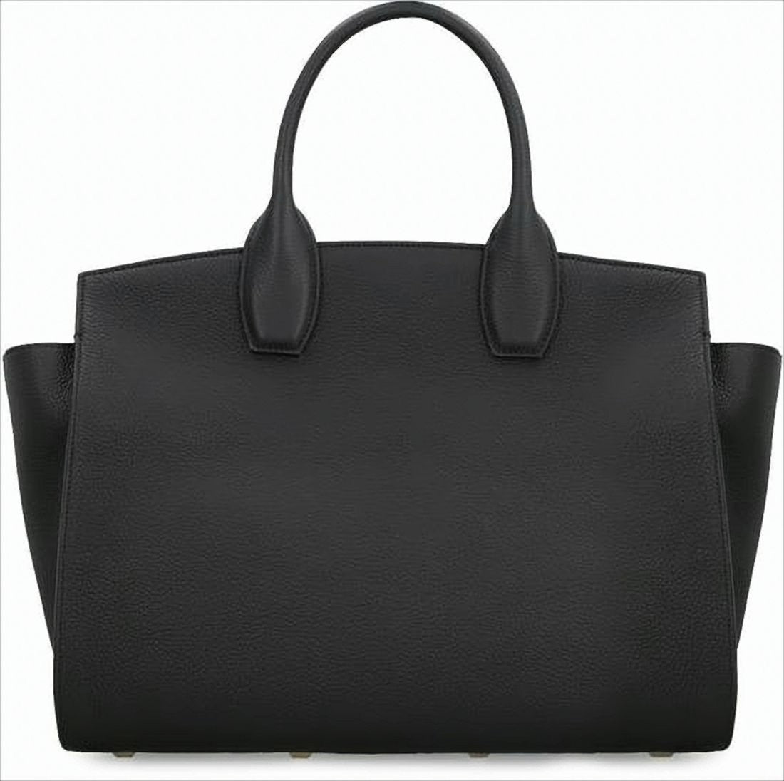 Salvatore Ferragamo Structured Calf Leather Tote Bag