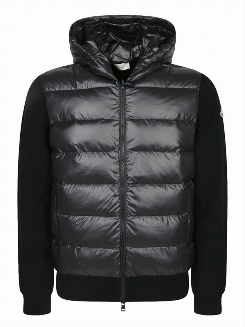 Moncler Padded Wool-Hooded Moncler Jacket With Quilted Front