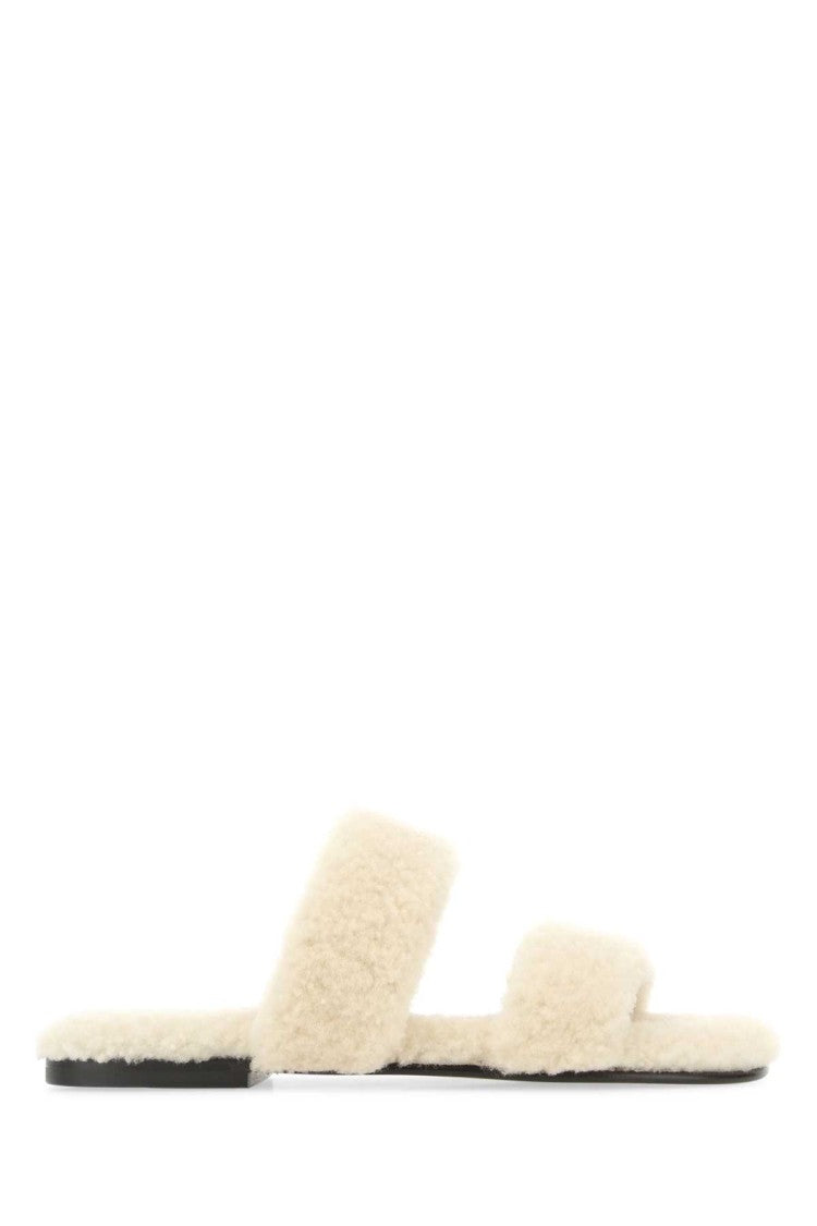 Saint Laurent Ivory Shearling Bleach Slippers