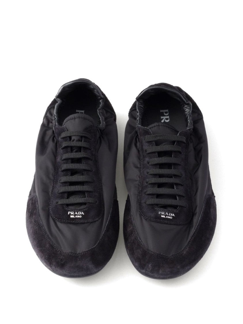 Prada Black Sleek Minimalist Suede Accents Sneakers