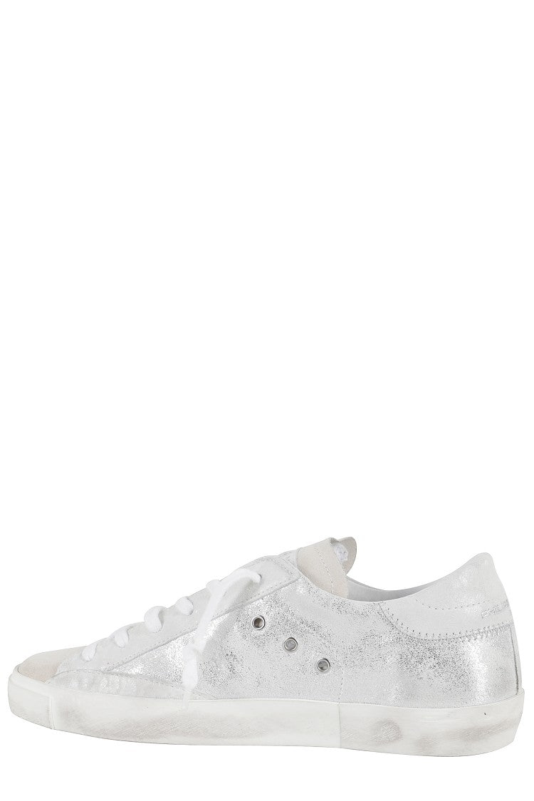 Philippe Model Low-Top Metallic Leather Sneakers
