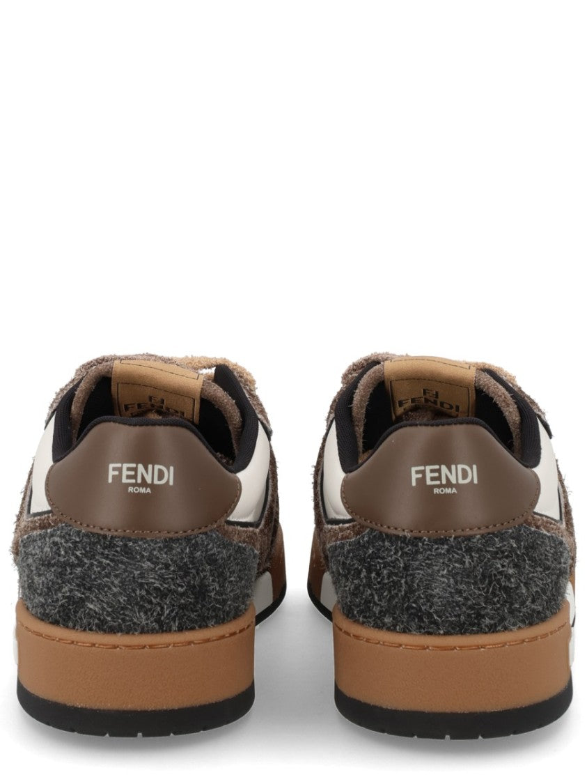 Fendi Fendi Match Low-Top Calf Leather Sneakers