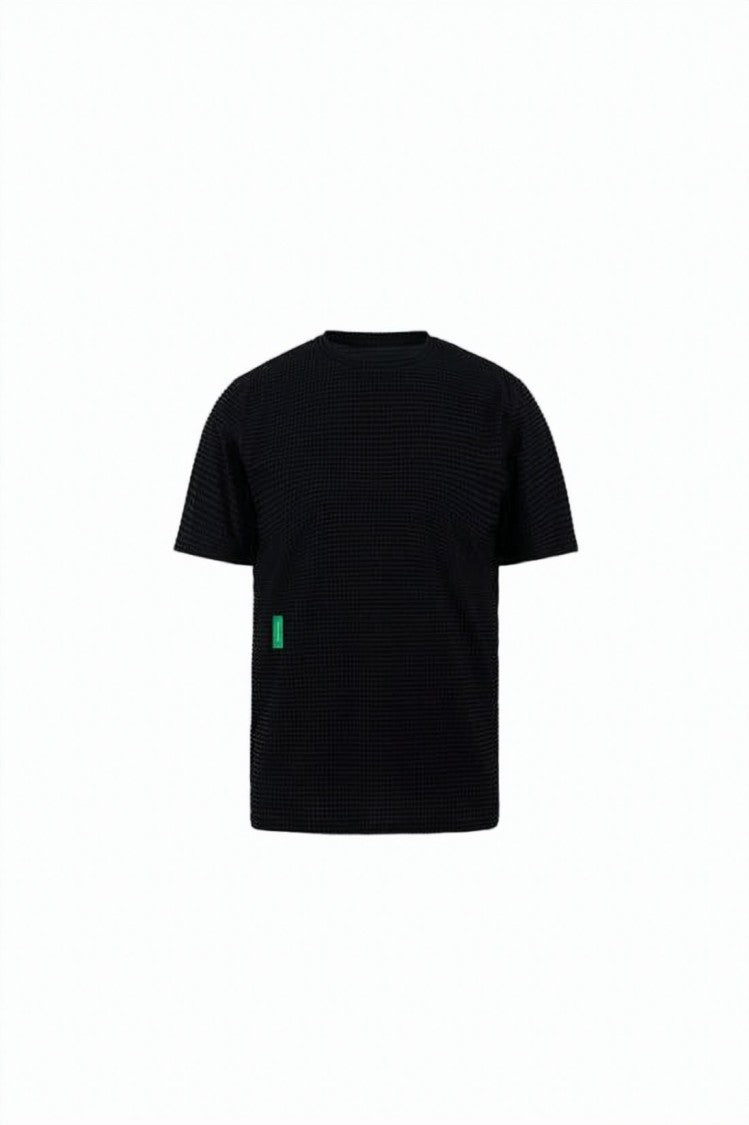 District Vision Textured Black T-Shirt With Classic Crew Neckline