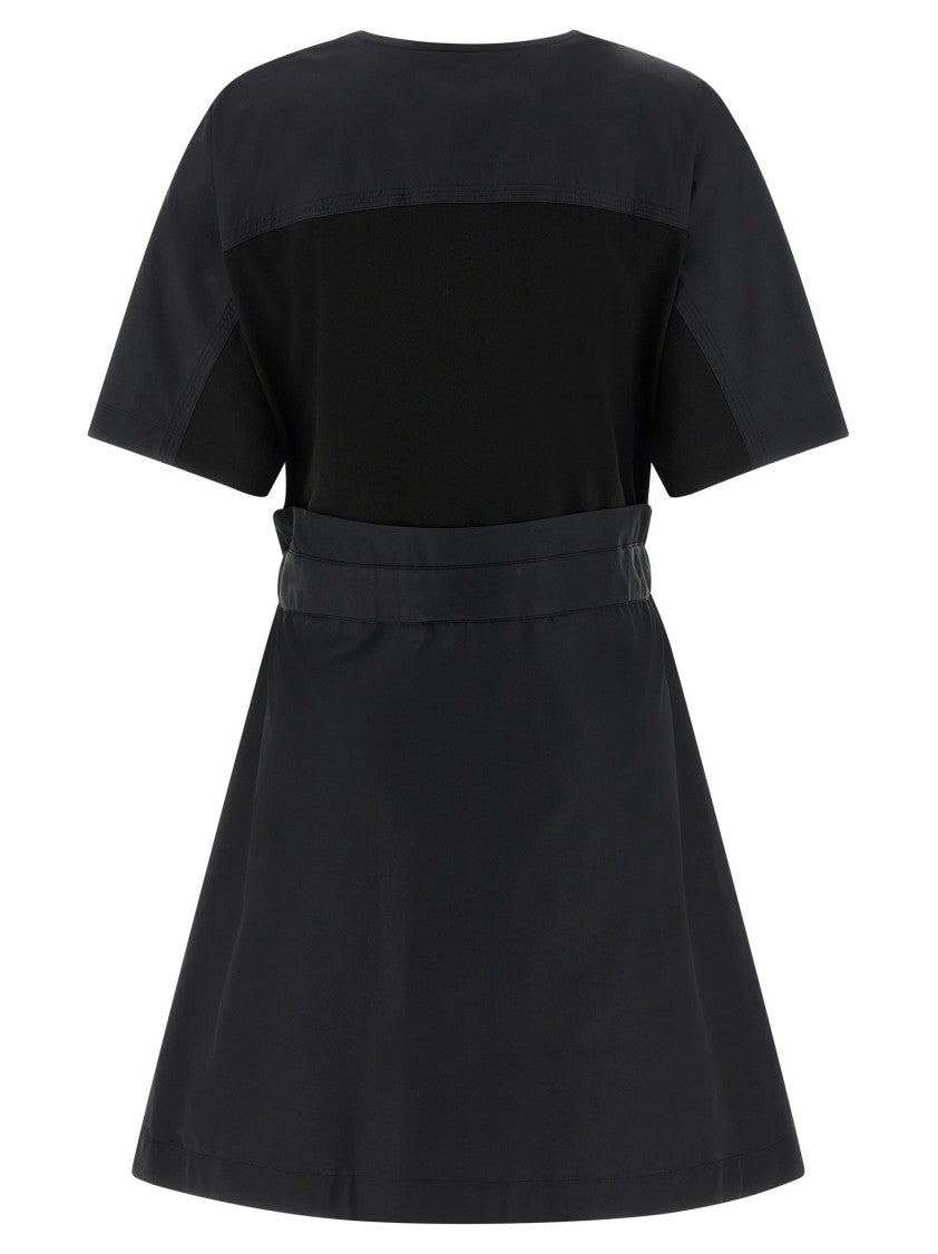 Moncler Mini Dress With Cotton Jersey Top