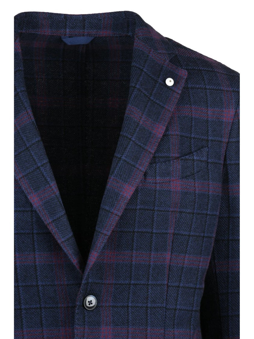 L.B.M. 1911 Rounded Button-Closure Casual Jacket In Rich Purple