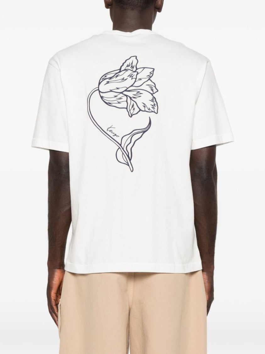 Kenzo Grey Relaxed Fit Graphic Print T-Shirt